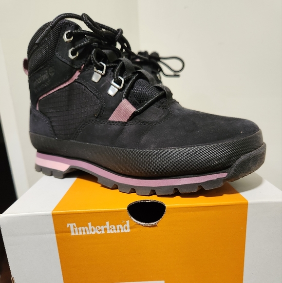 TIMBERLAND EURO HIKER WATERPROOF MID HIKER BLACK NUBUCK WOMENS 7 M WITH BOX - Picture 16 of 16